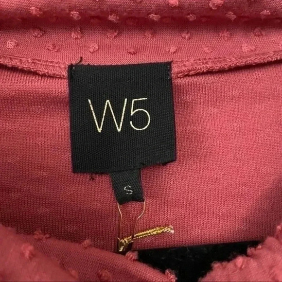 W5 dark coral Swiss dot v neck tie top Small - Picture 8 of 8